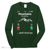 Mountains Are Calling Funny Nature Design Long Sleeve Shirt thumb 0