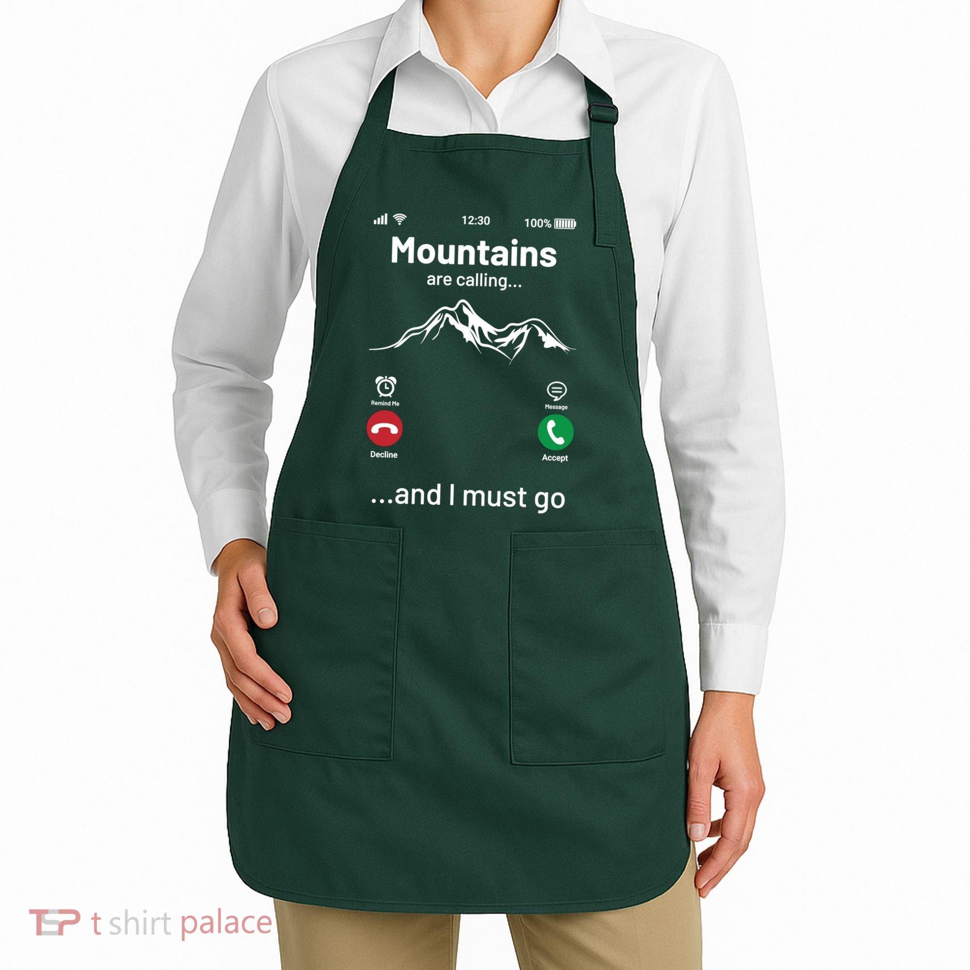Mountains Are Calling Funny Nature Design Apron