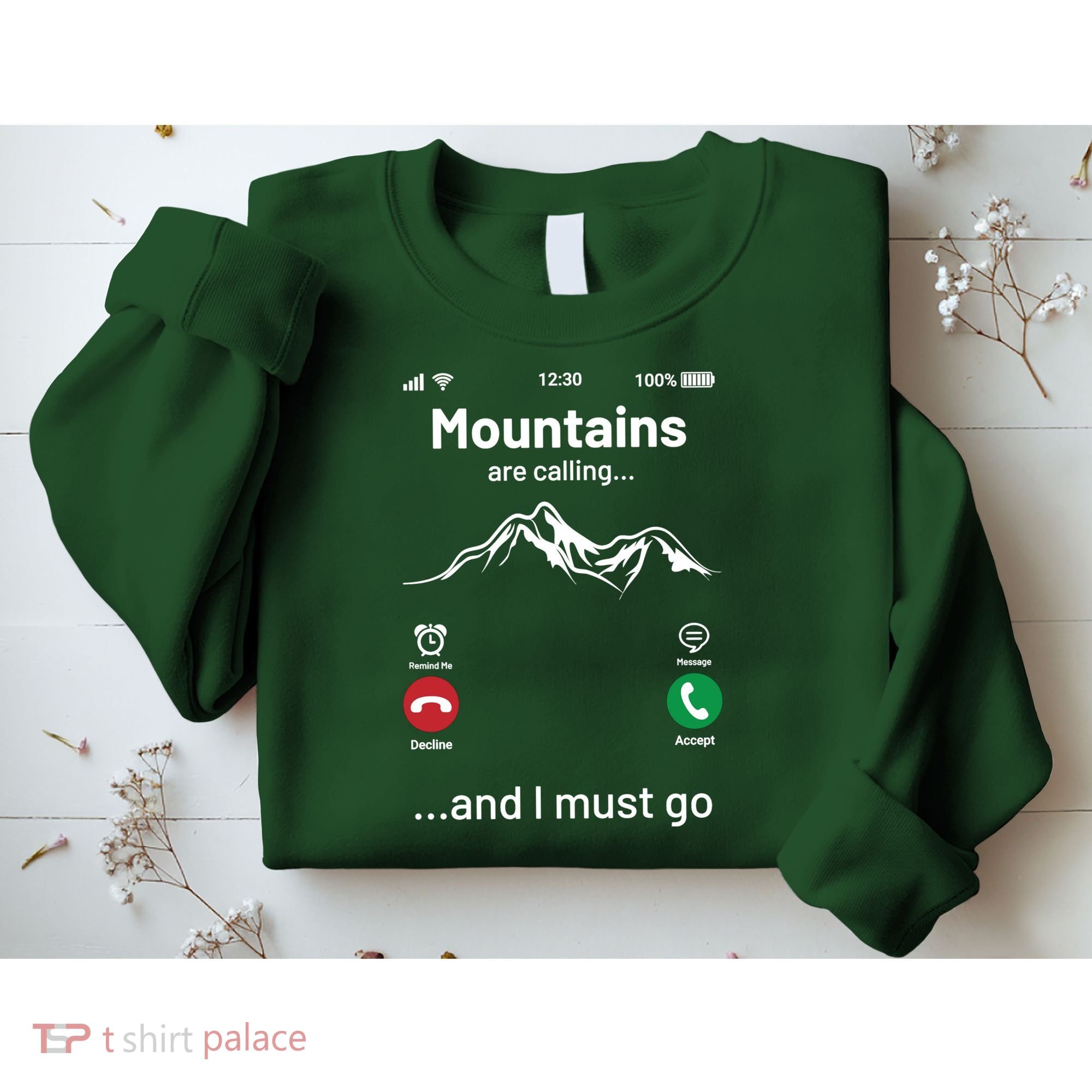Mountains Are Calling Funny Nature Design Sweatshirt