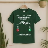 Mountains Are Calling Funny Nature Design T-Shirt thumb 2
