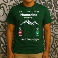 Mountains Are Calling Funny Nature Design T-Shirt thumb 3