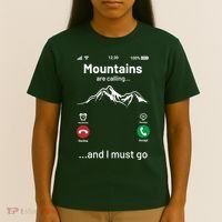Mountains Are Calling Funny Nature Design T-Shirt thumb 4