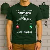 Mountains Are Calling Funny Nature Design T-Shirt thumb 6