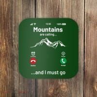 Mountains Are Calling Funny Nature Design Coaster thumb 0