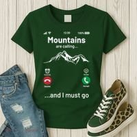 Mountains Are Calling Funny Nature Design Women's T-Shirt thumb 3