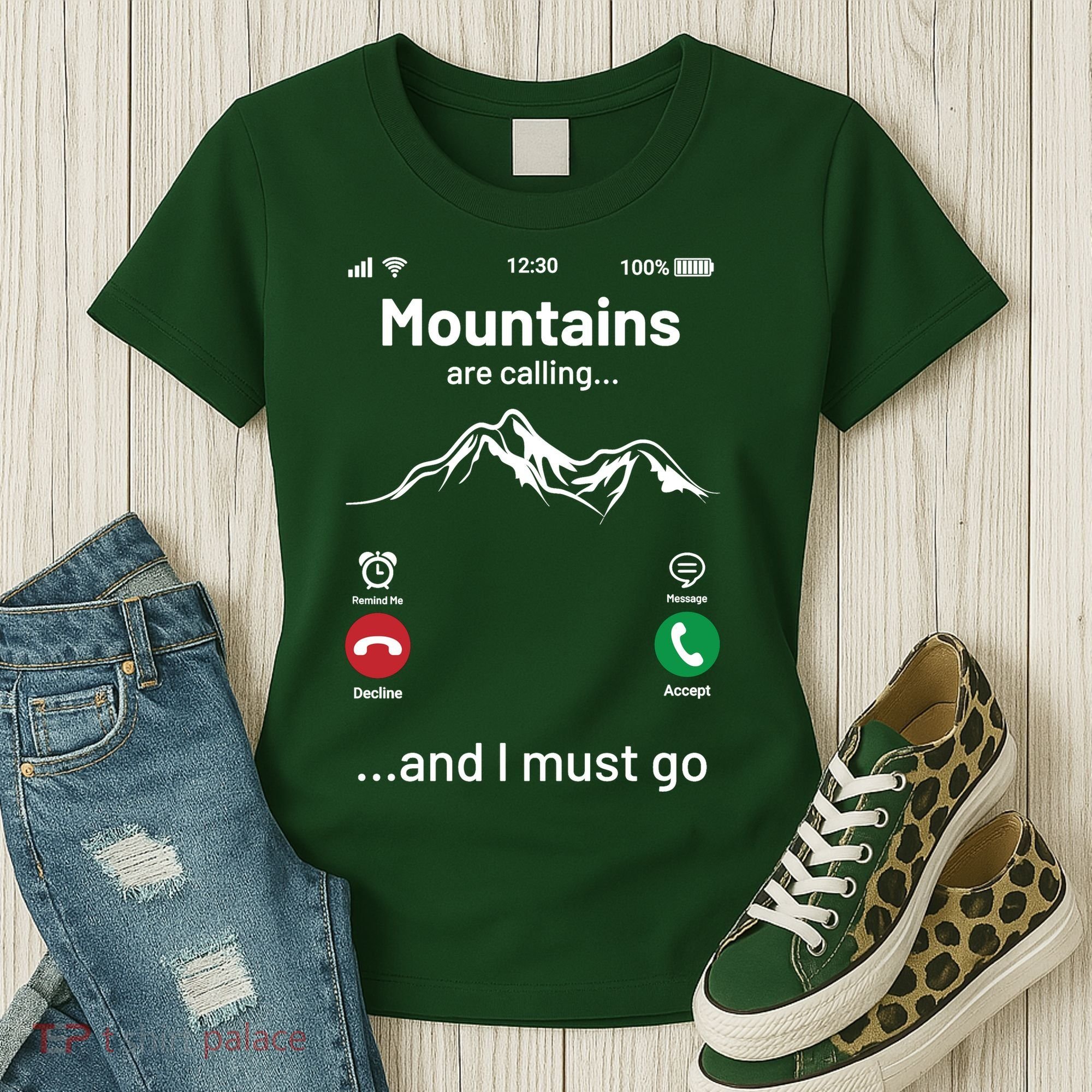 Mountains Are Calling Funny Nature Design Women's T-Shirt