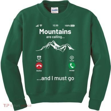 Mountains Are Calling Funny Nature Design Kids Sweatshirt