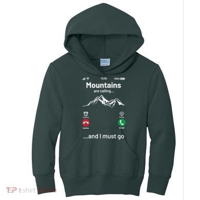 Mountains Are Calling Funny Nature Design Kids Hoodie