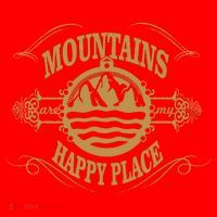 Mountains Are My Happy Place Santa Hat thumb 1