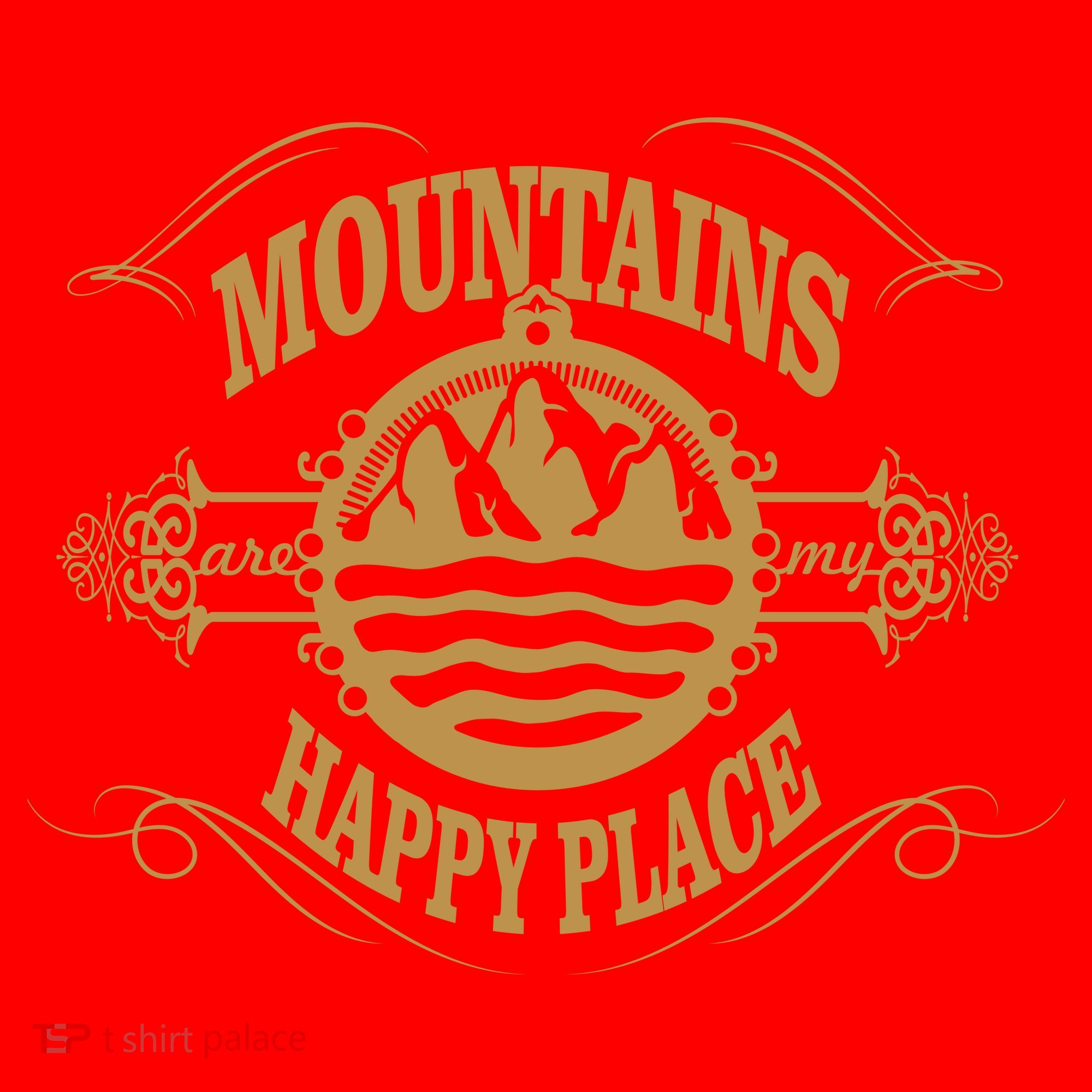 Mountains Are My Happy Place Santa Hat