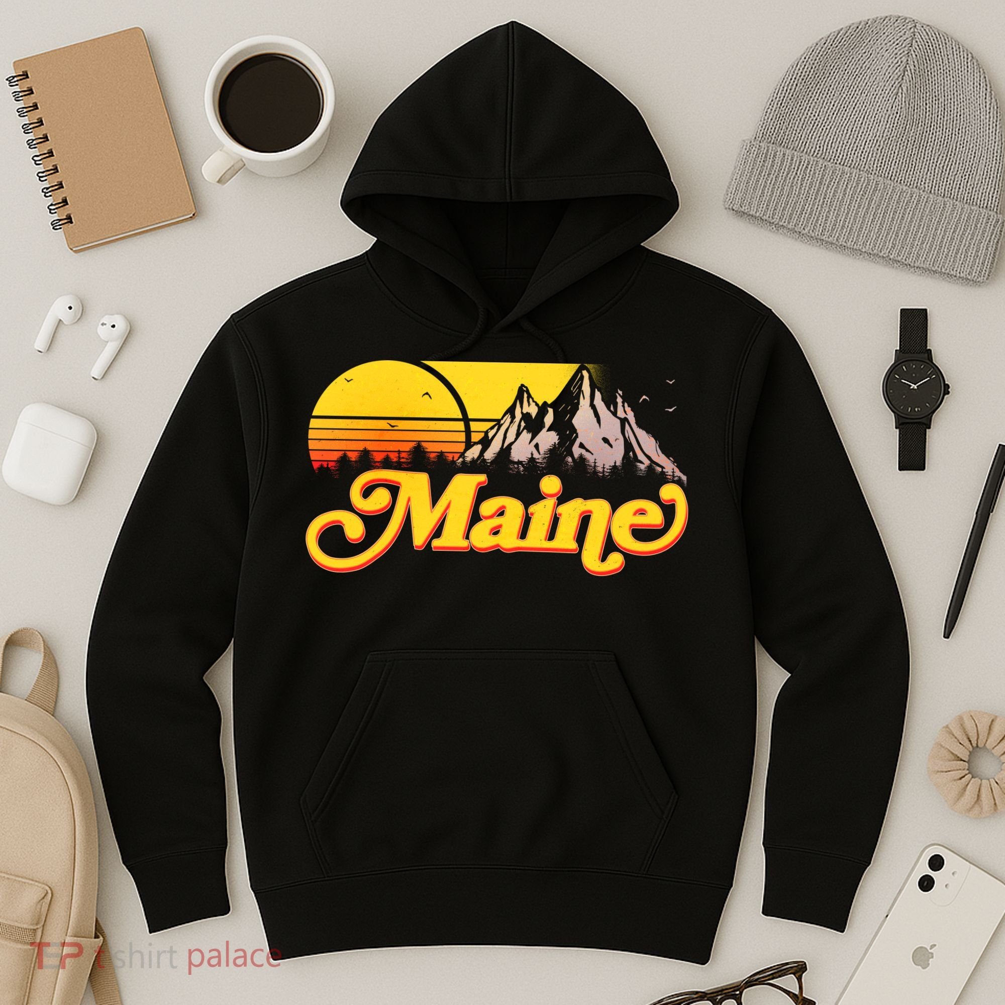 Mountains In Maine Hoodie