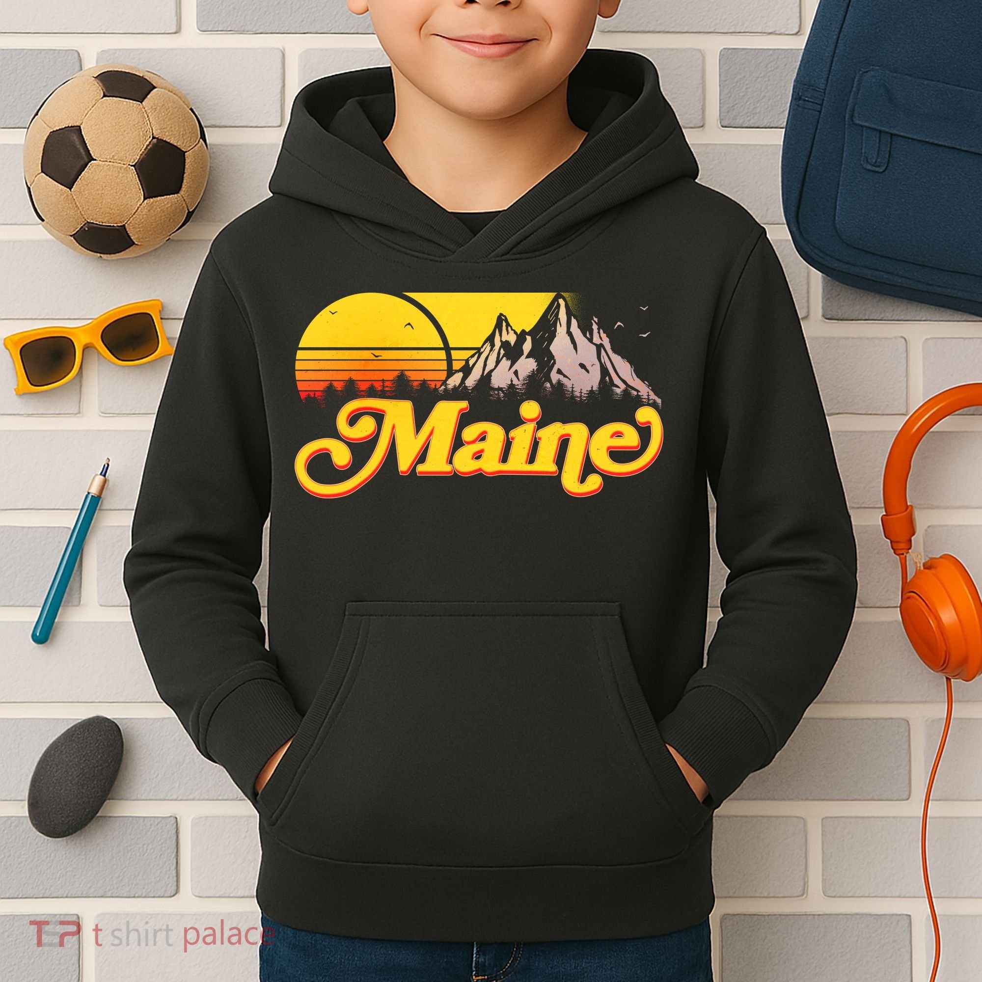 Mountains In Maine Kids Hoodie