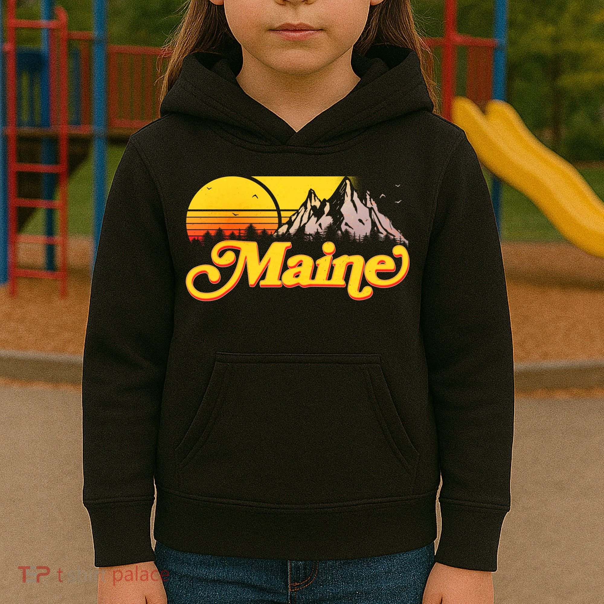 Mountains In Maine Kids Hoodie