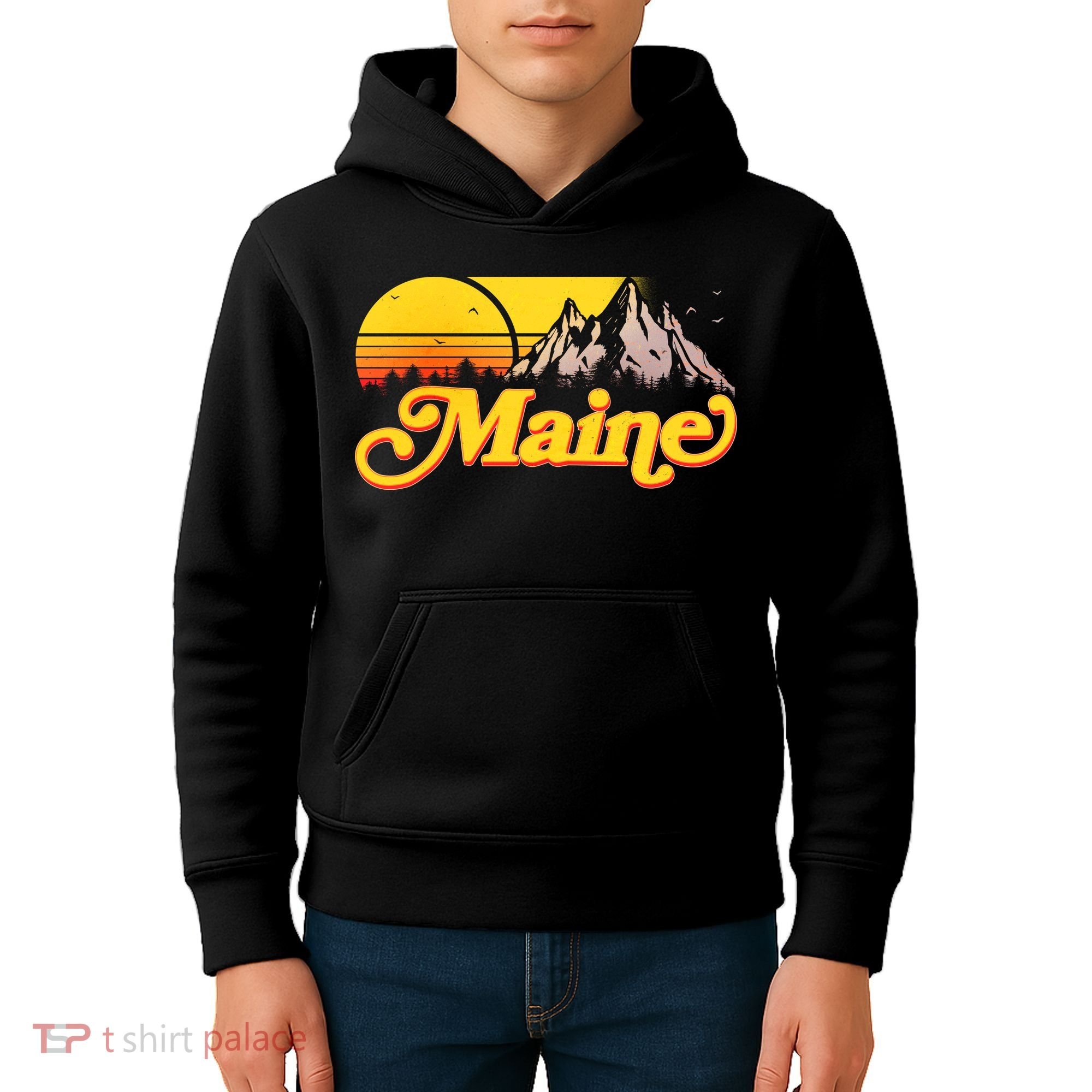 Mountains In Maine Kids Hoodie