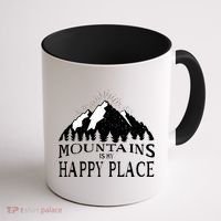 Mountains Is My Happy Place Coffee Mug thumb 1