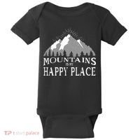 Mountains Is My Happy Place Baby Bodysuit thumb 0