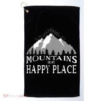 Mountains Is My Happy Place Golf Towel thumb 0