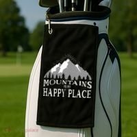 Mountains Is My Happy Place Golf Towel thumb 2