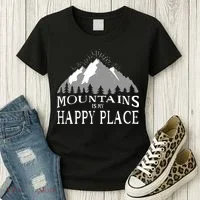 Mountains Is My Happy Place Women's T-Shirt thumb 3