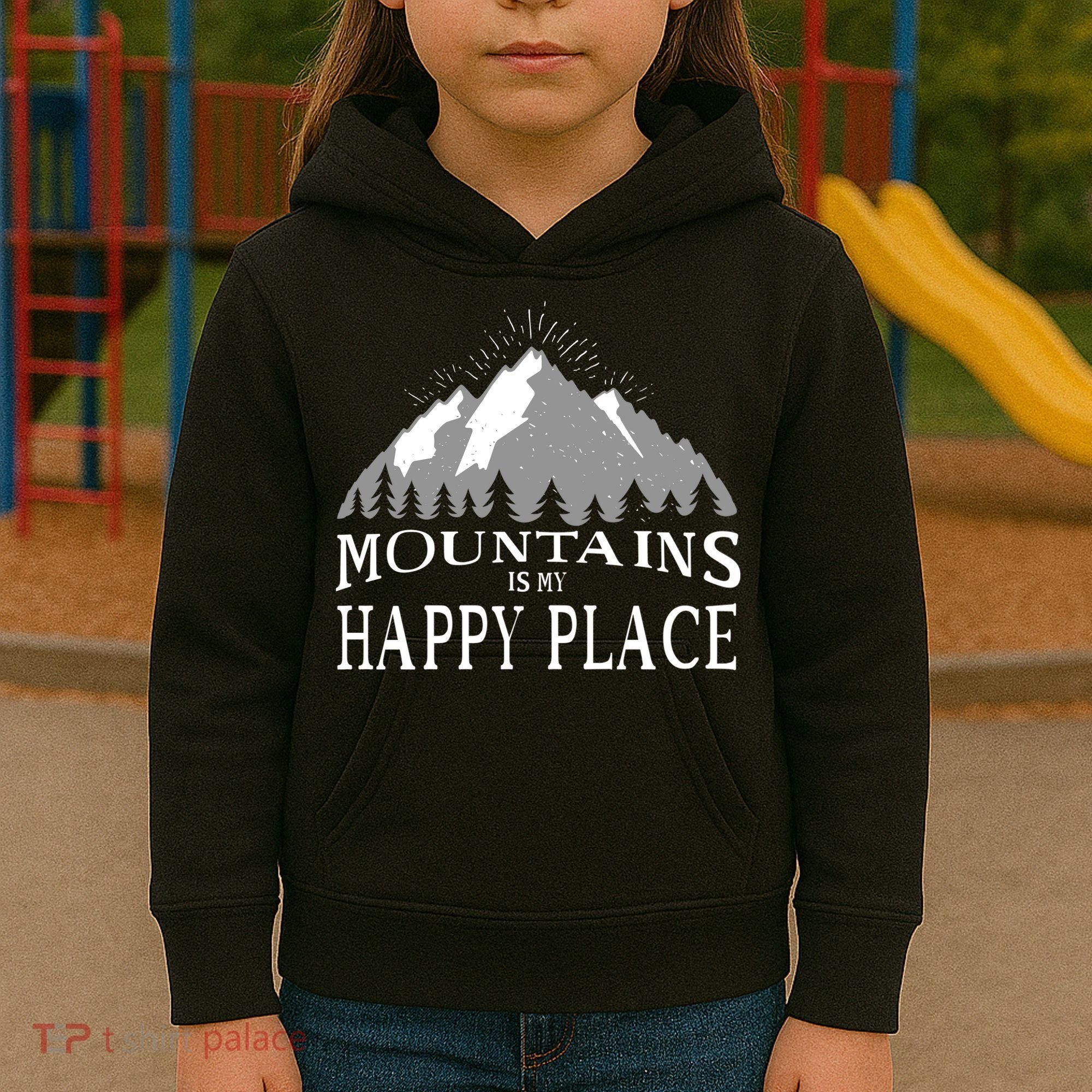 Mountains Is My Happy Place Kids Hoodie
