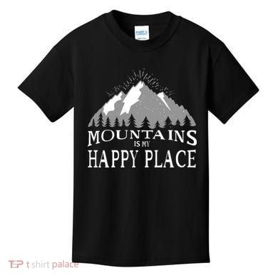 Mountains Is My Happy Place Kids T-Shirt