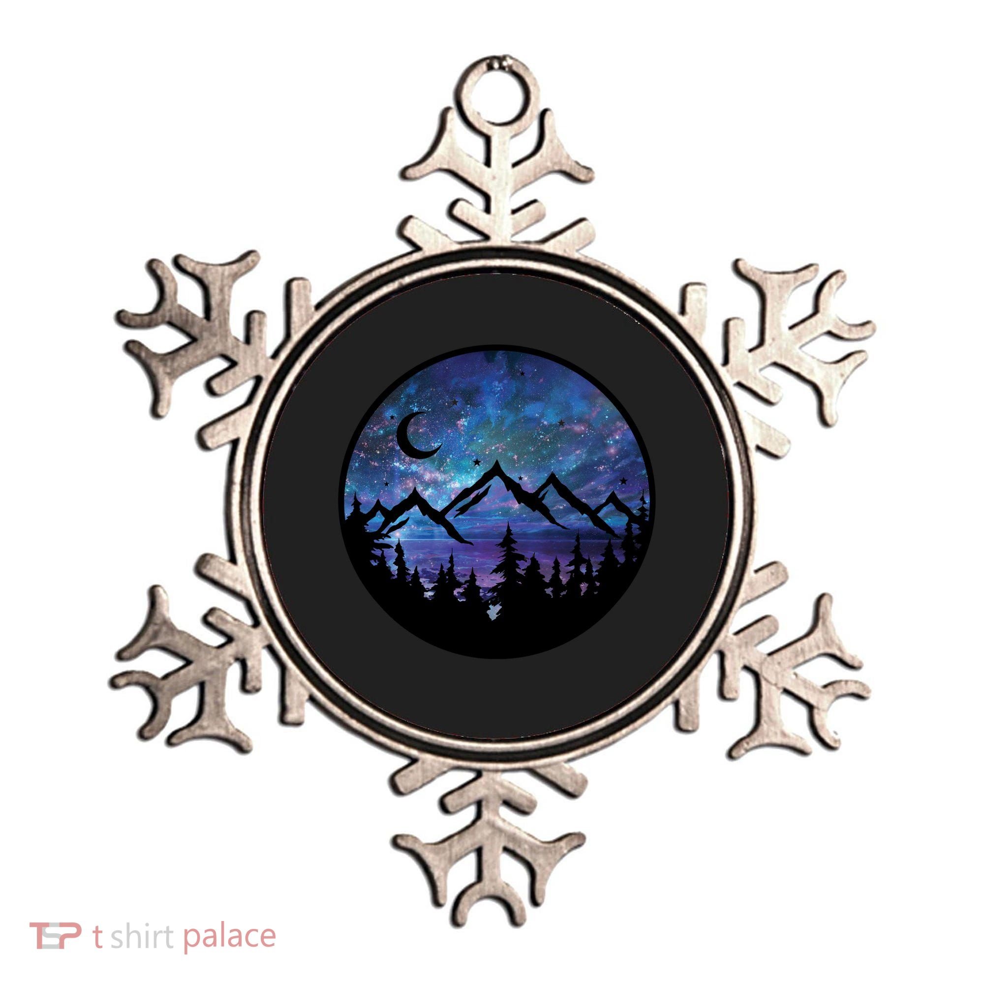Mountains Star Night Sky Ornament