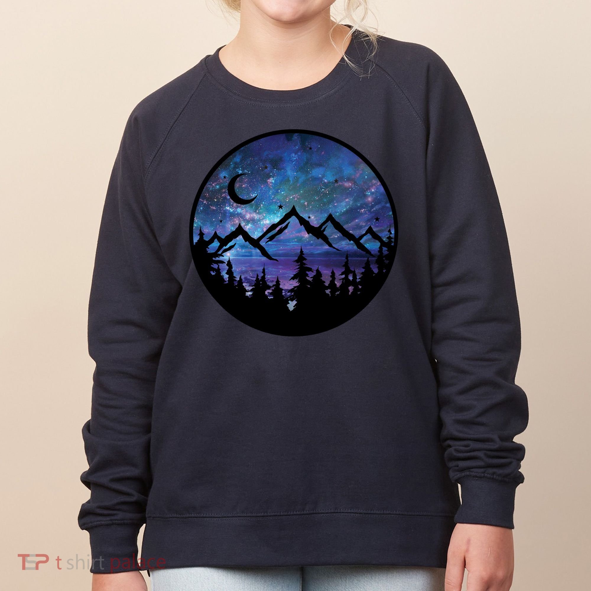 Mountains Star Night Sky Women's Sweatshirt