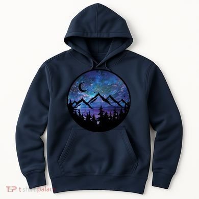 Mountains Star Night Sky Hoodie