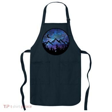 Mountains Star Night Sky Apron