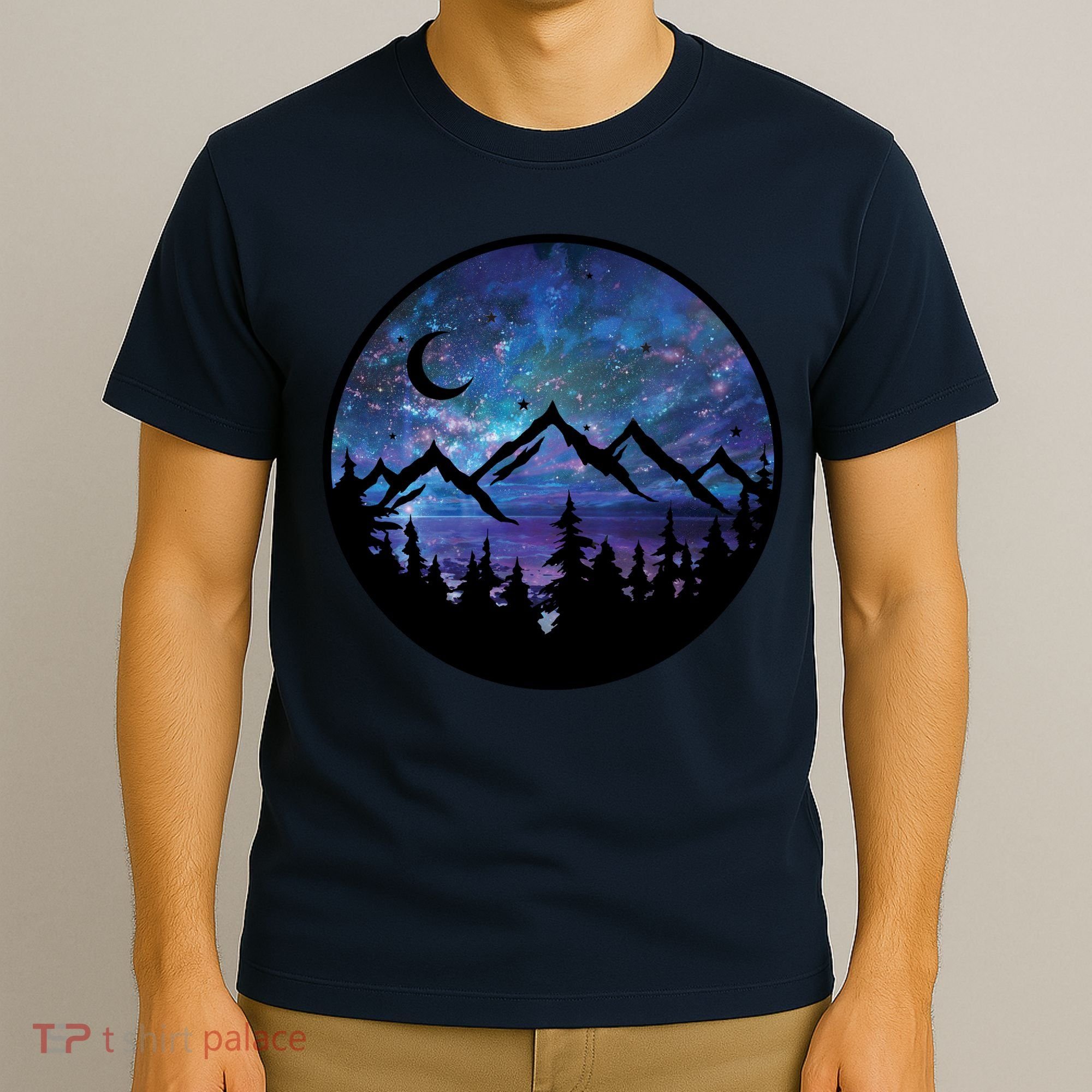 Mountains Star Night Sky T-Shirt