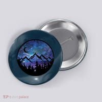Mountains Star Night Sky Button thumb 0