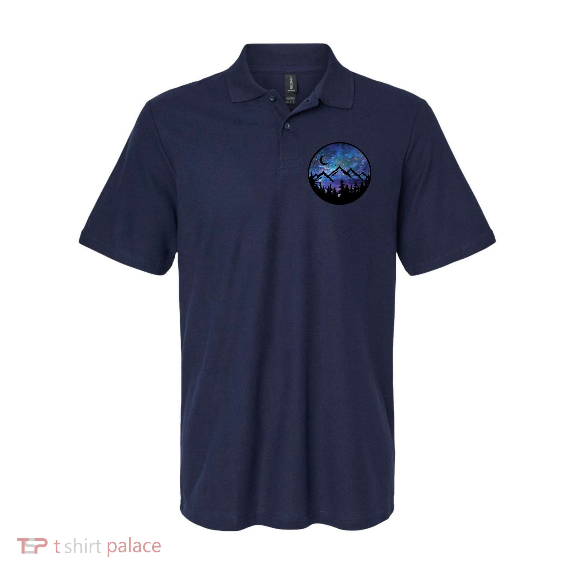 Mountains Star Night Sky Polo