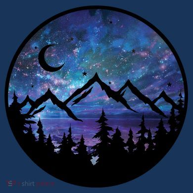 Mountains Star Night Sky Polo
