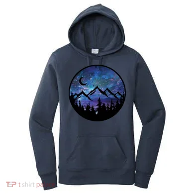 Mountains Star Night Sky Women's Hoodie