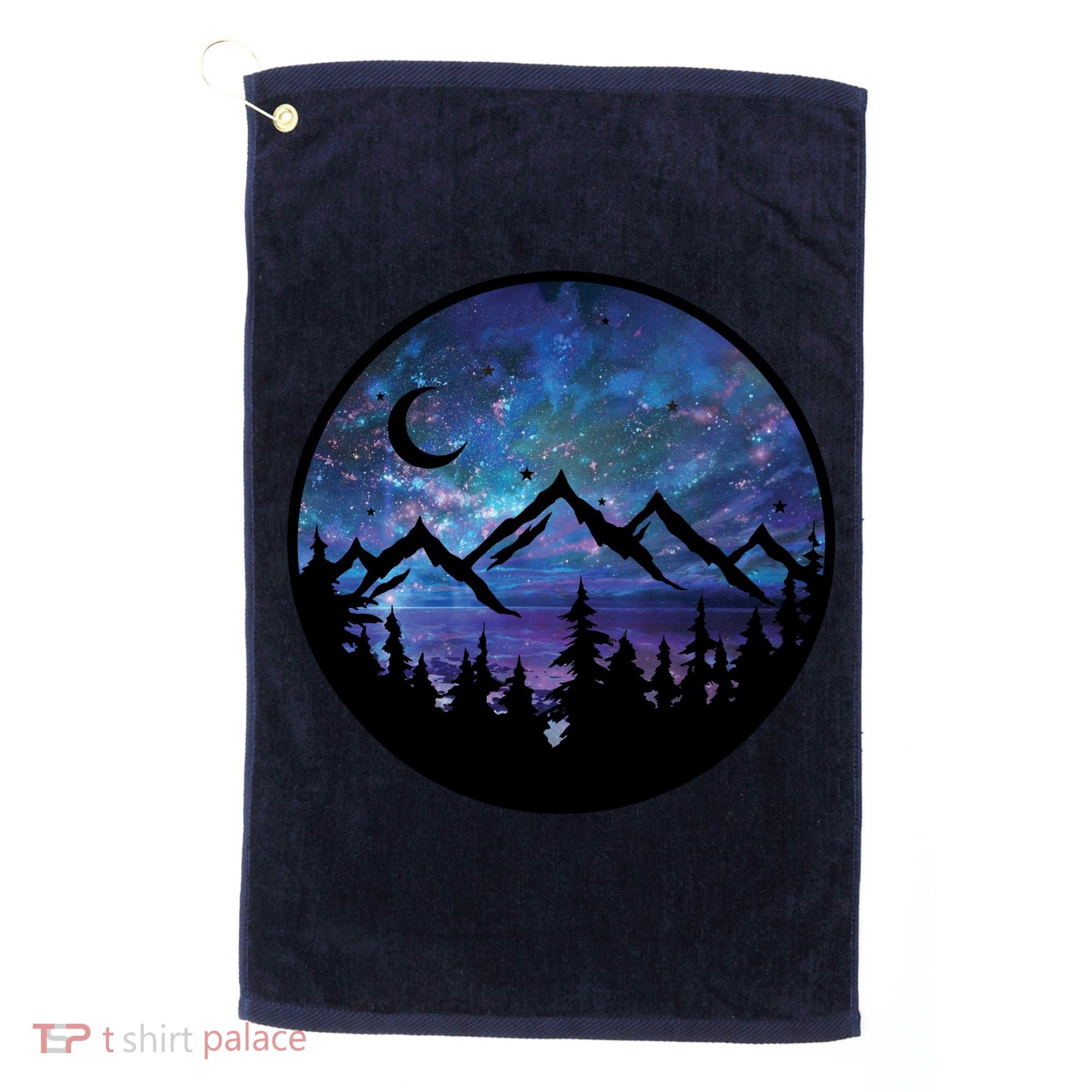 Mountains Star Night Sky Golf Towel