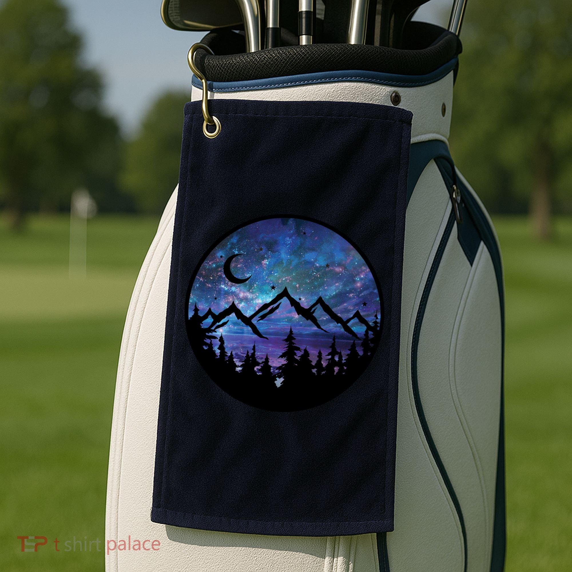 Mountains Star Night Sky Golf Towel