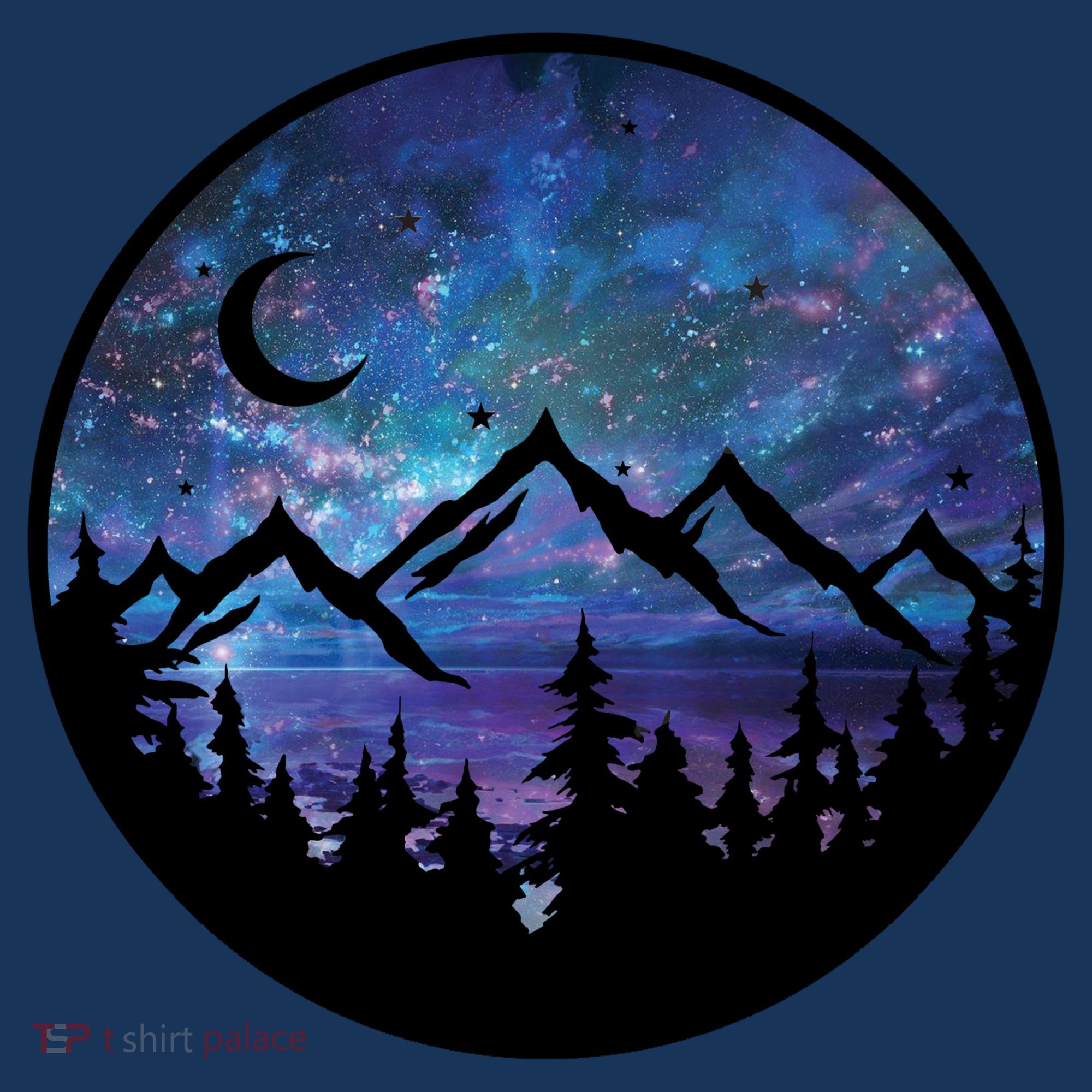 Mountains Star Night Sky Golf Towel