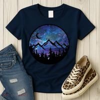 Mountains Star Night Sky Women's T-Shirt thumb 3
