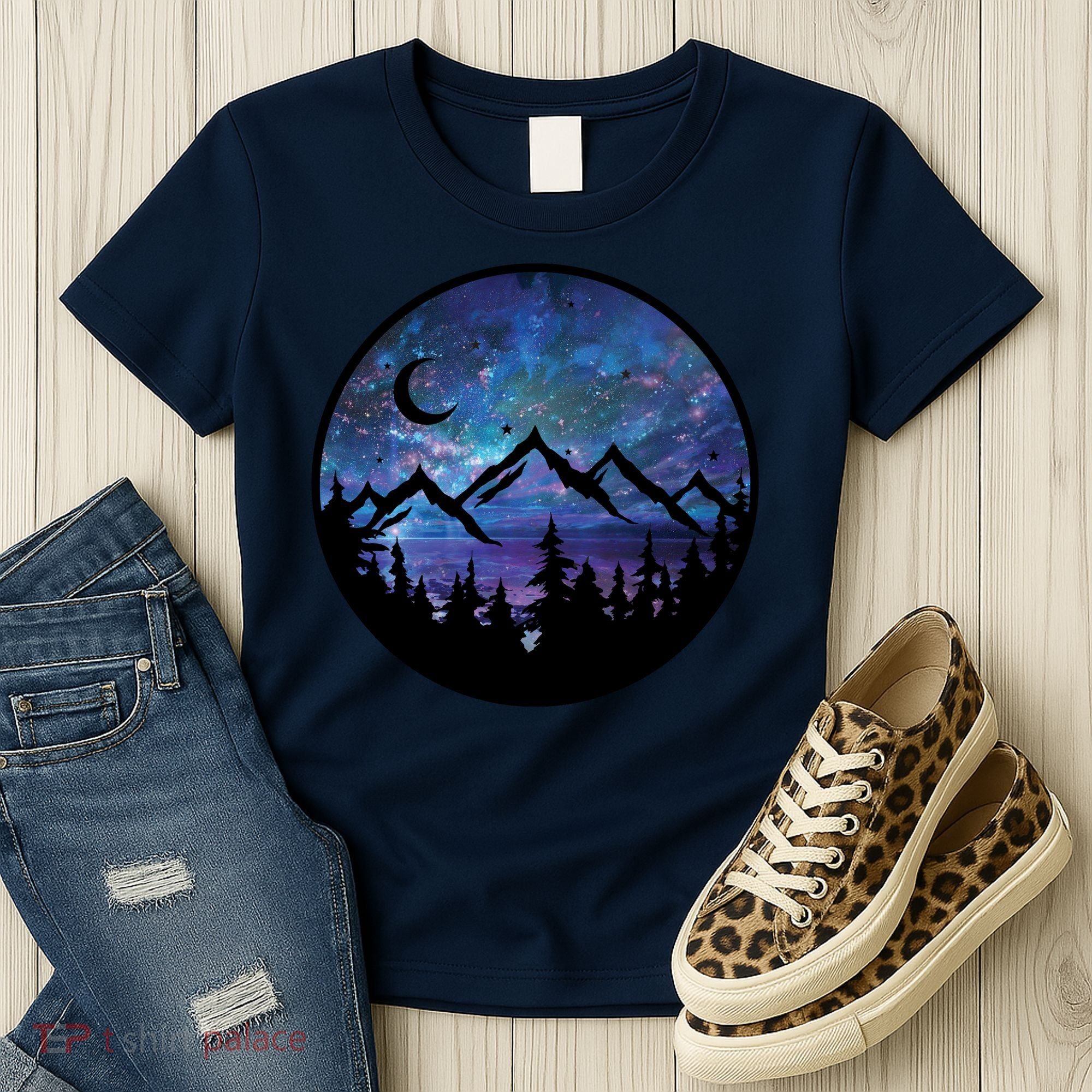 Mountains Star Night Sky Women's T-Shirt