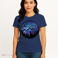 Mountains Star Night Sky Women's T-Shirt thumb 4