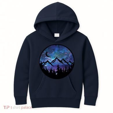 Mountains Star Night Sky Kids Hoodie