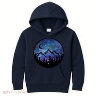 Mountains Star Night Sky Kids Hoodie thumb 0