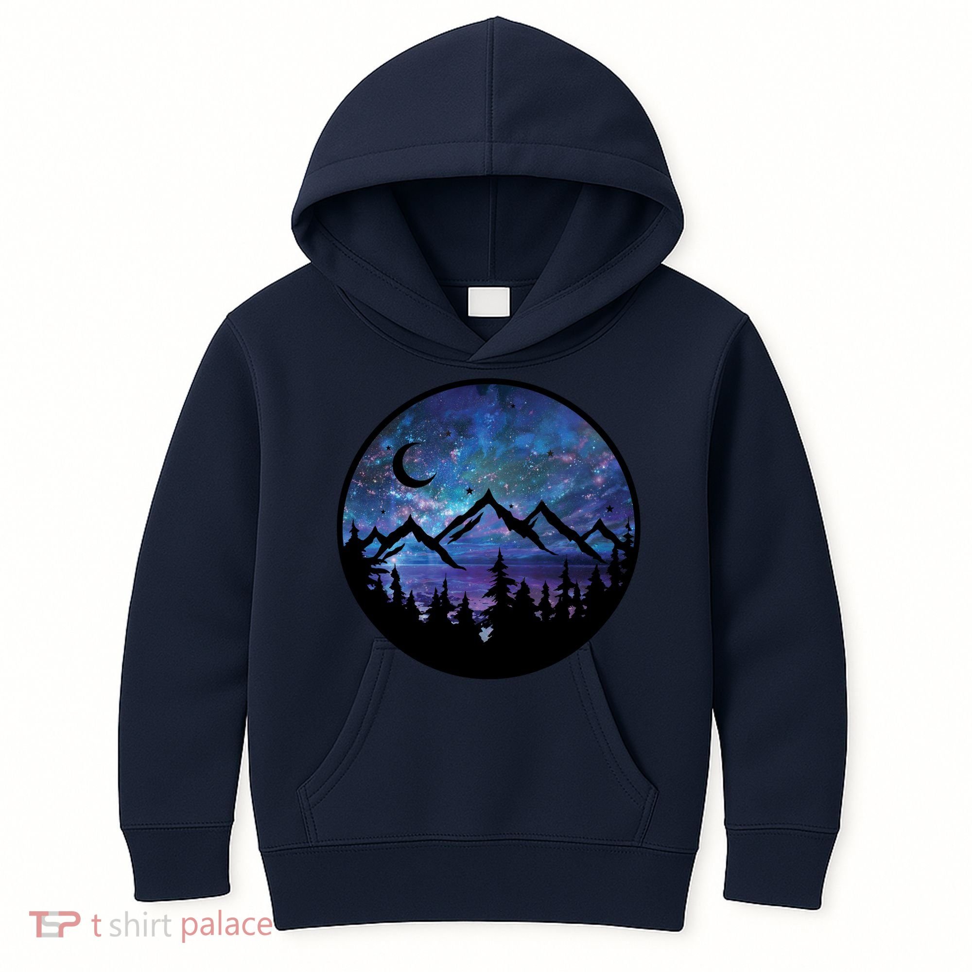 Mountains Star Night Sky Kids Hoodie