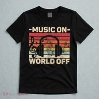 Music On World Off Music Lovers Musician Outfit EDM Music DJ T-Shirt thumb 5