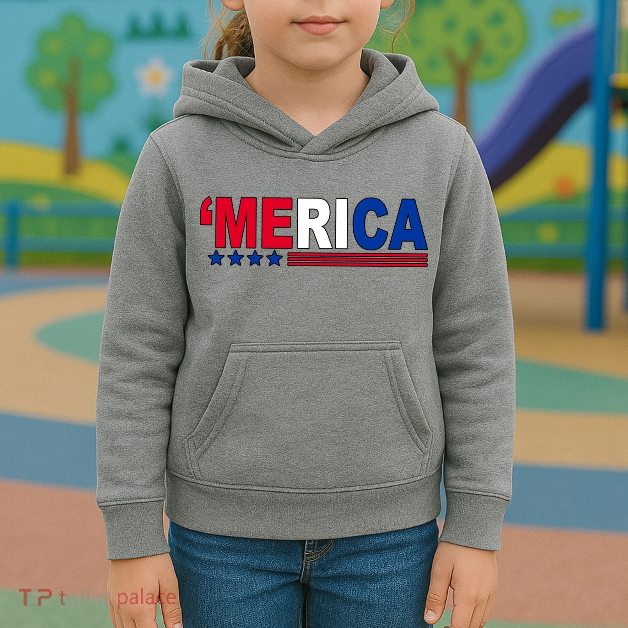 Merica Patriotic 4th Of July Kids Hoodie