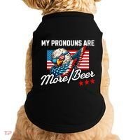 My Pronouns Are More Beer Usa Eagle American Doggie Tank thumb 0