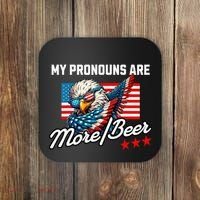 My Pronouns Are More Beer Usa Eagle American Coaster thumb 0