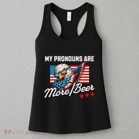 My Pronouns Are More Beer Usa Eagle American Women's Tank Top thumb 3