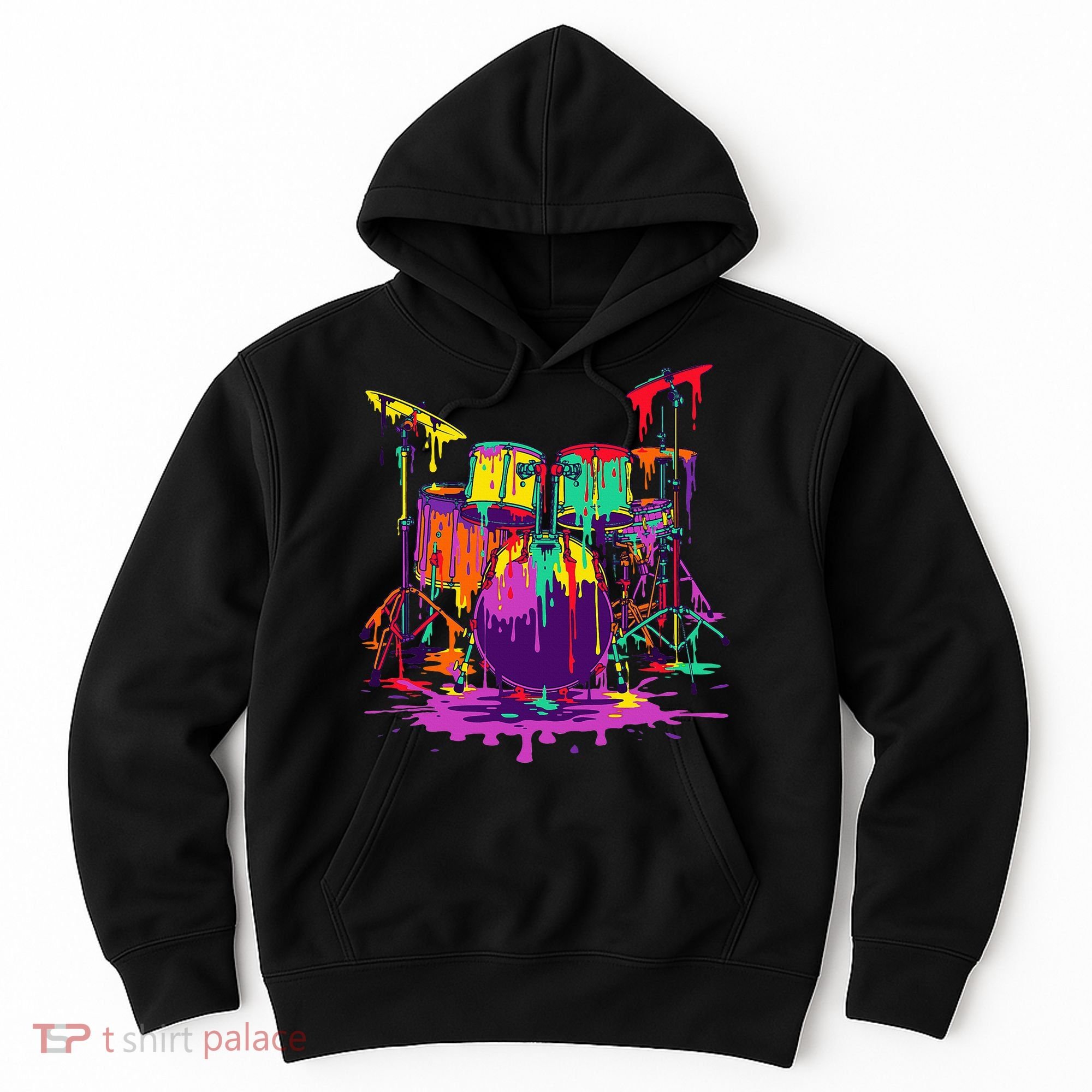 Melting Pop Art Drum Set Funny Drummer Musician Music Outfit Hoodie