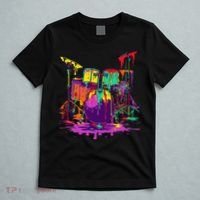 Melting Pop Art Drum Set Funny Drummer Musician Music Outfit T-Shirt thumb 5